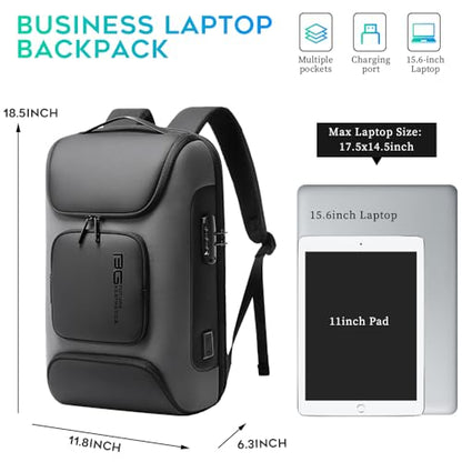 BANGE Business Laptop Backpack Fit for 15.6 INCH,Travel Backpack with USB Charging Port,Men Travel Backpack with Water Bottle Holder for Men and Women… - color: Grey