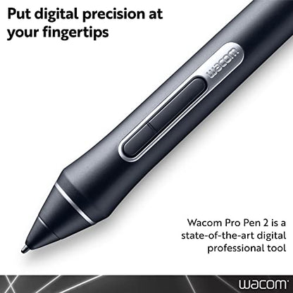 Wacom Pro Pen 2 with Case & 3 Nibs KP504E | Built for Wacom Pro Lines: MobileStudio, Cintiq & Intuos, Features 8192 levels of pressure sensitivity for digital precision