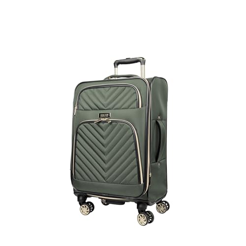 Kenneth Cole REACTION Chelsea 2-Piece Bundle - 20" Chevron Expandable 8-Wheel Carry-On Suitcase & Matching 15" Laptop Backpack, Olive - color: Olive, size: 2-Piece Bundle (Carry On + Backpack)
