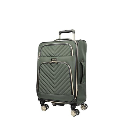 Kenneth Cole REACTION Chelsea 2-Piece Bundle - 20" Chevron Expandable 8-Wheel Carry-On Suitcase & Matching 15" Laptop Backpack, Olive - color: Olive, size: 2-Piece Bundle (Carry On + Backpack)