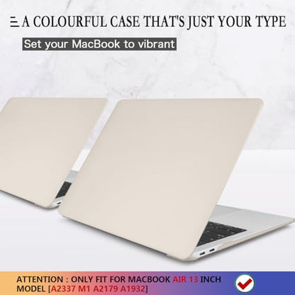 CISSOOK Beige Case for MacBook Air 13 Inch 2021 2020 2019 2018 Release Model A2337 A2179 A1932, Plastic Hard Shell Case with Keyboard Cover for MacBook Air 13.3 inch M1, Beige Stone - color: Air13inch-Beige Stone