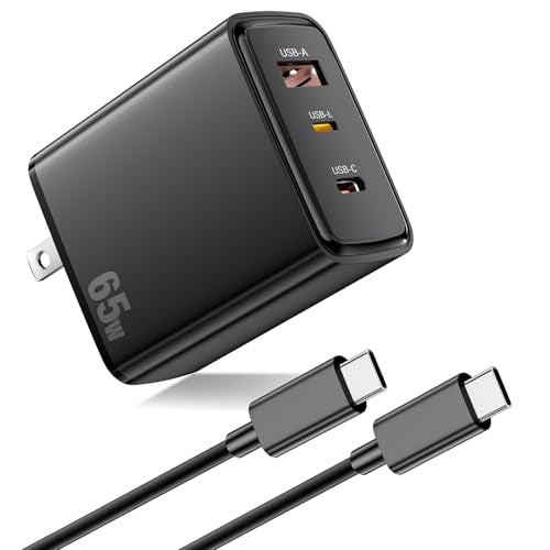 60W USB C Charger for Galaxy S26 Ultra S26+ S25 S24 Foldable Charger Black | for Super Ultra Fast Charging 3-Port for Google Pixel 10a/iPad for iPhone 17 16 15 Pro 6FT USB C Cable Included