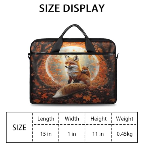 Laptop Shoulder Bag for Women Men, Waterproof Computer Case Messenger Bag Briefcase for Business Office Travel - color: Fox in the Autumn Forest