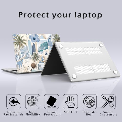 Compatible with MacBook Pro 13 inch Case M2 2025, 2024-2016 A2338 M1 A2251 A2289 A2159 A1989 A1708 A1706, Cute Beach Collage Protective Hard Shell Matte Cover for Mac Pro 13 - color: Beach K, size: MacBook Pro 13 inch