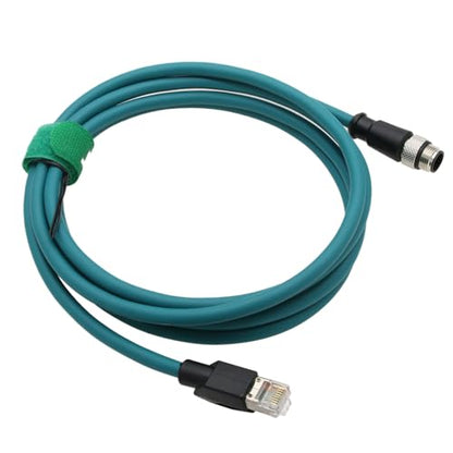 M12 Ethernet Network Cable for Datalogic Matrix 450, Keyence IV SR2000 Barcode Scanner Reader Encoder Vision Sensor, 4 Pin D-Code RJ45 EtherCAT 6m - size: 6m