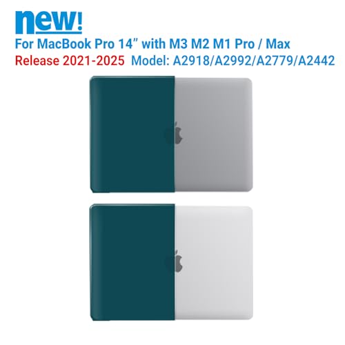 IBENZER Compatible with MacBook Pro 14 Inch Case 2026 2025 2024 2023 2022 M5 M4 M3 M2 M1 A3434 A3112 A3185 A3401 A2918 A2992 A2779 A2442 Mac Pro/Max,HardShellCase&KeyboardCover,QuetzalGN,T14QUGN+1 - color: Quetzal Green, size: For Macbook Pro 14" with Tou