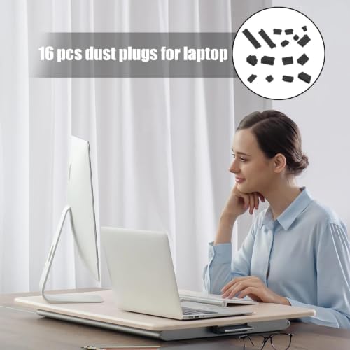 USB C Plug Cover Flexible Soft Silicone Protector 16pcs | Pc Interface Stopper for Computer PC - color: Black