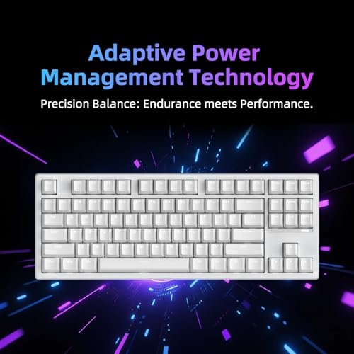 IROK FE87 V2 Wired TKL Layout Mechanical Keyboard, Support SODC, Gasket Structure, Hot Swappable, Gaming Keyboard (White/Twilight Smoke Switch) - color: white, size: Twilight Smoke Switch