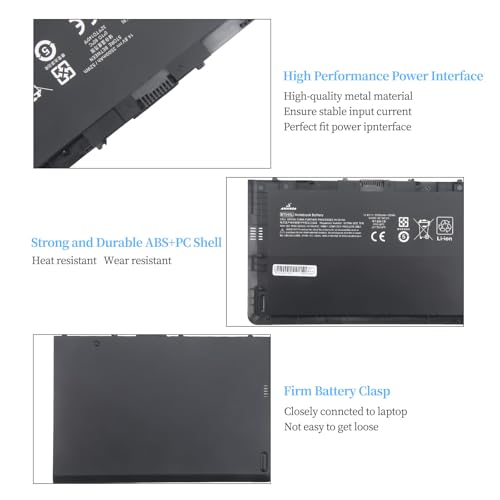 BT04XL Notebook Battery for HP EliteBook Folio 9470 9470M 9480m Ultrabook BT04 BA06 HSTNN-IB3Z HSTNN-I10C 687945-001 H4Q47AA 687517-241 HSTNN-DB3Z 687517-171-14.8V 52WH - size: 9.48*6.29*1.22 inch BT04XL