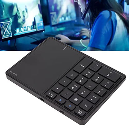 Dioche Numeric Keypad Touchpad 22 Keys Dual Modes BT 2.4G USB Number Pad Portable ABSType C Charging for Office Use (Black)