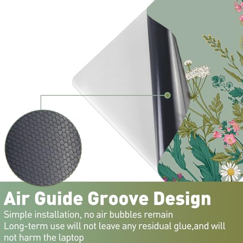 15-15.6 inches Netbook Laptop Skin Sticker Decal Reusable Cover Protector for 11.6 12 13 13.3 14 15 15.4 Notebook Chromebook PC, Scratch-Resistant Waterproof I Sage Green Wildflower Blooms - color: Sage Green Wildflower Blooms