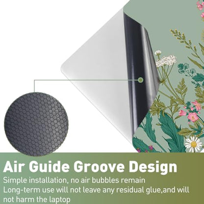 15-15.6 inches Netbook Laptop Skin Sticker Decal Reusable Cover Protector for 11.6 12 13 13.3 14 15 15.4 Notebook Chromebook PC, Scratch-Resistant Waterproof I Sage Green Wildflower Blooms - color: Sage Green Wildflower Blooms