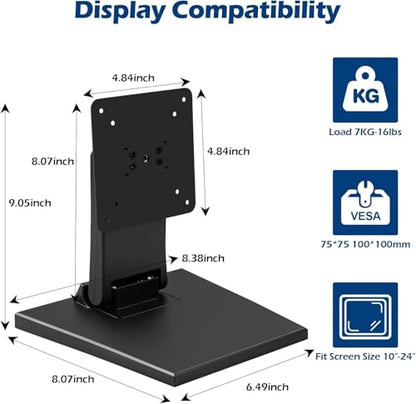 WEARSON Adjustable LCD TV Stand Folding Metal Monitor Desk Stand with VESA Hole 75x75mm&100x100mm (WS-03A2)