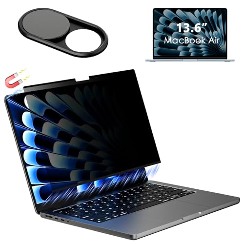 CloudValley Magnetic Privacy Screen for Macbook Air 13.6 & 13 Inch | 2022-2026(M2, M3, M4, M5), Easy On/Off Removable Matte Anti Spy Glare Blue Light Filter with Camera Cover - size: for Macbook Air 13.6 Inch 2022-2026(M2/3, M4, M5)