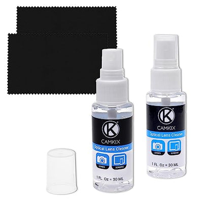 Camkix Lens and Screen Cleaning Kit - 2X Cleaning Spray 2X Microfiber Cloth - Perfect to Clean The Lens of Your DSLR and Compatible with Your Camera, Smartphone, Tablet, Notebook, etc. - color: 2 Bottles