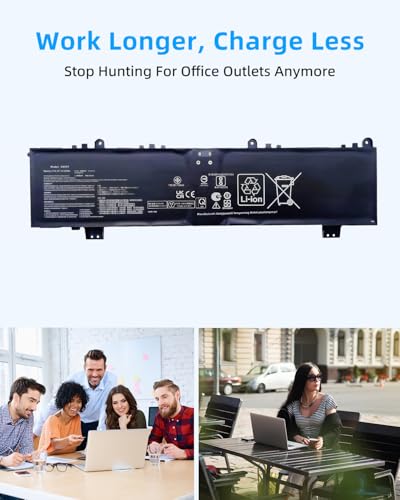 90Wh C41N2103 Laptop Battery Replacement for Asus for ROG for Zephyrus Duo 16 GX650RM GX650RS GX650RW GX650RX NR2202RM NR2202RS NR2202RW NR2202RX GX650RM-LS016W 4ICP5/63/113 15.4V High performance - style: C41N2103