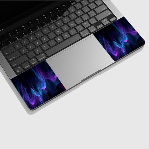 Universal Laptop Skin Sticker with 2 Wrist Pad Skins, Waterproof Scratch Resistant Vinyl Laptop Cover Decal, Cut to Fit for 11–15.6 Inch MacBook HP Dell Lenovo, Abstract Purple Blue Wave - color: Abstract Purple Blue Wave