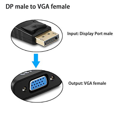 Display Port to VGA Adapter, 8 Packs DisplayPort DP to VGA Converter | Gold-Plated Male to Female, Works with Computer, Desktop, Laptop, PC, Monitor, Projector, HDTV - size: 8Pcs