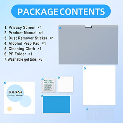 ZOEGAA Privacy Screen Protector for MacBook Pro 14 inch (2021~2026). | 1 Install Ways; Camera Cover; Anti Bule Light/Glare; Compatible With 2021~2026 (M1, M2, M3, M4, M5, Pro, Max). - size: MacBook Pro 14 inch (2021-2024, M1 M2 M3 M4)