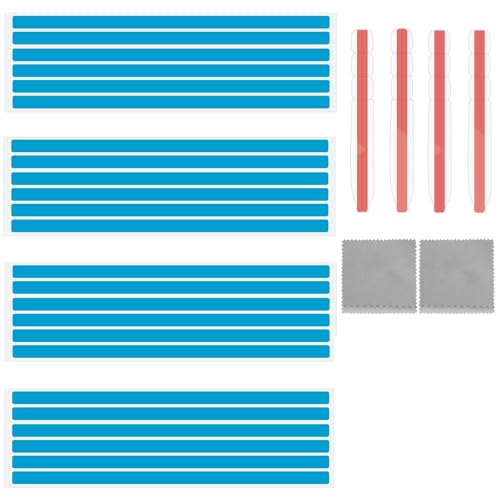 SAVITA 24pcs Privacy Adhesive Screen Tape Strips & 4pcs Slide Mount Tabs, Privacy Filter Adhesive Strips Replacement Kits with 2 Microfiber Cloth for Computer Monitors & Laptops Easy Installation - size: 7.13×2.09inch