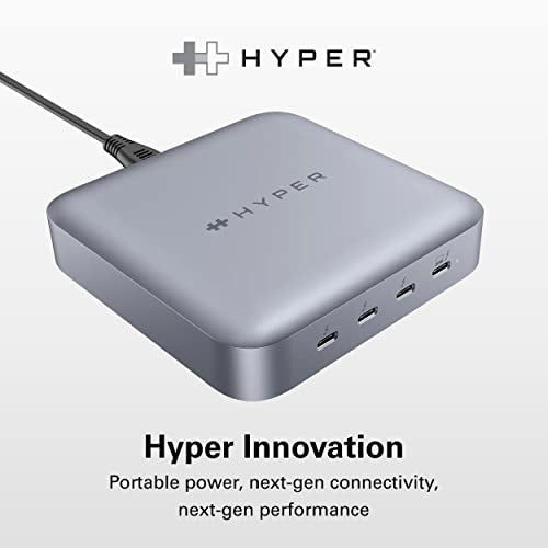 HyperDrive USB-C & Thunderbolt 4 Hub with Integrated GaN Power Source - Three Thunderbolt 4 Downstream Ports and One Upstream Port with 96W Passthrough Charging - style: 4-in-1