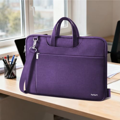 Ferkurn Laptop Case Bag Women Men Computer Sleeve with Shoulder Compatible with HP/Inspiron/Thinkpad/Vivobook/MSI/Surface, 17.3 inch, Violet - color: Violet, size: 17.3 inch