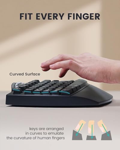 Perixx PERIBOARD-512B Wired Ergonomic Keyboard - Split Keyboard, Wrist Rest, Natural Typing - Wired USB Connectivity - US English - Black - color: Black, style: Wired