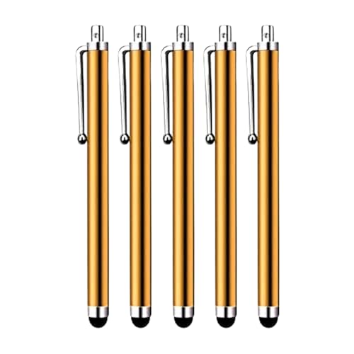 HESSION 5 Pack Stylus Pen for All capacitive Touch Screens Suitable for iPhone Ipad Samsung Galaxy Tablets (Yellow) - color: Yellow