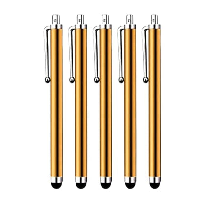HESSION 5 Pack Stylus Pen for All capacitive Touch Screens Suitable for iPhone Ipad Samsung Galaxy Tablets (Yellow) - color: Yellow
