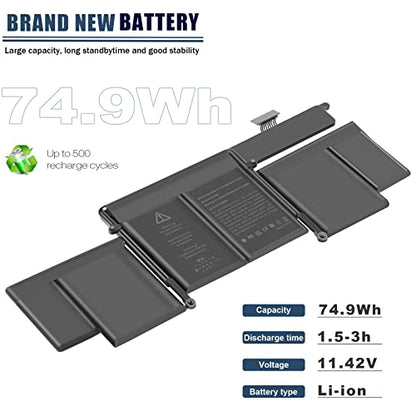 Fancy Buying 74.9Wh A1582 A1502 Battery for MacBook Pro Retina 13” A1493 [Early 2015 - Mid 2015, Mid 2014, Early 2013 - Late 2013], EMC 2678 2875 2835 ME864 ME865 MF839 MF840 MF843 MF841 if123-054-5 - size: 11.22*4.12*0.35inch A1582