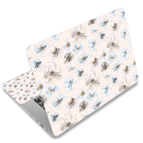 11.6 13 13.3 14 15 15.6 inches Netbook Laptop Skin Sticker Decal Reusable Protector Cover Case for Laptop Notebook chromebook Blue Flowers W-NEK-57 - color: W-NEK-57