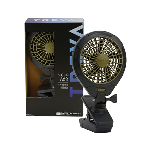 Treva 5 in Battery Powered Clip Fan with Clamp | Yes - style: 1 Pack