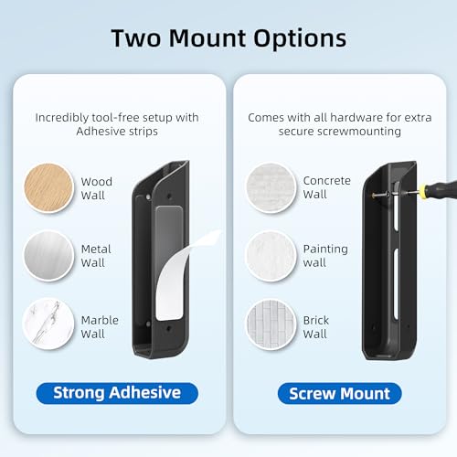 Wall & Under Desk Laptop Mount Holder with Adhesive & Screws in,1.02"/ 26 mm Thick,Anti-Scratch Pads,Universal for MacBooks,Surface,Keyboards,Tablets,Switch &More - color: Black