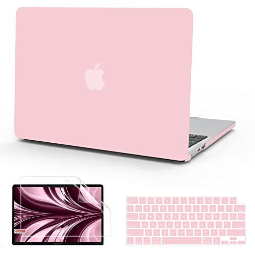 B BELK for MacBook Air 13.6 inch Case M5 2026 2025-2022 M4 M3 M2, Baby Pink | Model A3449 A3240 A3113 A2681, Plastic Hard Shell Case for MacBook Air 13 inch Case with Keyboard Cover & Screen Protector - color: Rose Quartz