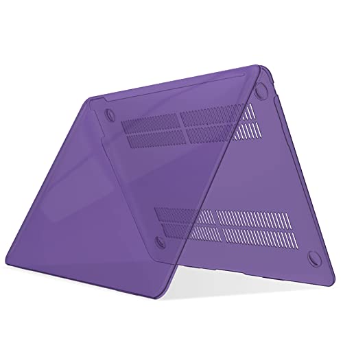 IBENZER Compatible with New MacBook Air 13 inch Case 2022 2021 2020 M1 A2337 A2179 A1932, Plastic Hard Shell Case with Keyboard Cover for Mac Retina Display with Touch ID, Crystal Purple, AT13CYPU+1 - color: Crystal Purple