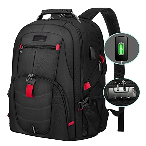 LOVEVOOK Large Laptop Backpack for Men,18.4Inch Heavy Duty Travel Backpack | TSA-Friendly with Anti-Theft,Carry On Flight Approved,College Work Bookbag,Water Resistant Business Backpack for Men Women - color: Black, size: 18.4 inch