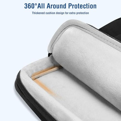 MOSISO 360 Protective Laptop Case 13 inch,13-14 inch Puffy Laptop Bag,Black | Compatible with MacBook Neo/Air 13.6/Pro 13/Pro 14, HP Dell Acer ASUS, Gourd Shaped Quilted Bag with Pockets&Handle&Belt