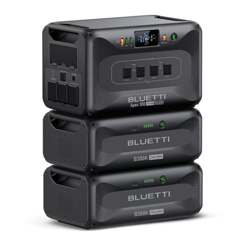 BLUETTI Apex 300 Solar Generator & 2 B300K, 8294.4Wh LFP Battery Backup | Power Station with 6 3840W AC Outlets 7680W Surge, 120V/240V Dual Voltage Output, Modular Power for Home, RV and Emergencies - style: BLUETTI Apex 300+2xB300K