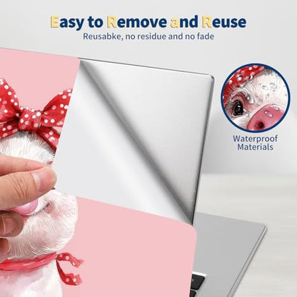 Universal Laptop Skin for 13-16 Inch Laptops,Vinyl Protective Sticker Decal,Easy DIY Trim-to-Fit for HP/Dell/MacBook,Bubble-Free & Removable,Cute Pink Pig - color: Cute Pink Pig