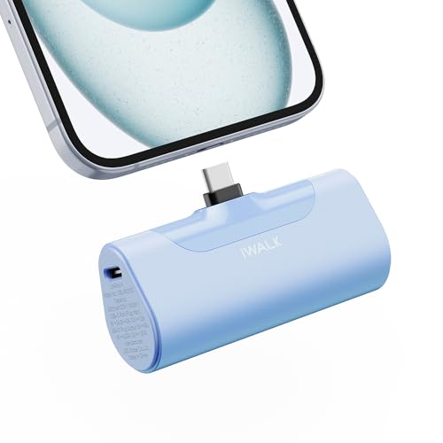 iWALK Portable Charger for iPhone 17/16/15 USB-C Small Power Bank 20W 4,500mAh Fast Charging Battery Pack Compatible with iPhone 15/16/17 Plus/17 Pro/17 Pro Max, Samsung Galaxy S25/S24/S23 Android - color: Baby Blue