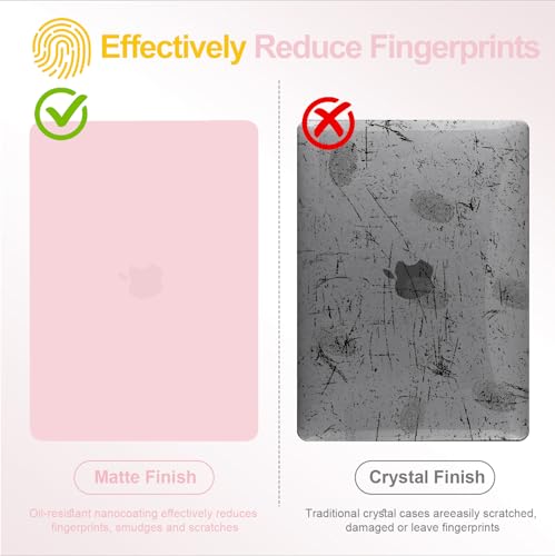 G JGOO Compatible with MacBook Air 15 inch Case 2026 2025 2024 2023 M5 A3448 M4 A3241 M3 A3114 M2 A2941, Plastic Hard Shell for 15 inch MacBook Air Case+Keyboard Cover+Screen Protector, Baby Pink - color: Baby Pink