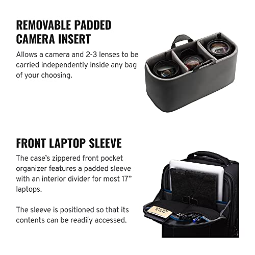 Tenba Roadie Carry-on Compatible Hybrid Roller 21 Rolling case for DSLR and Mirrorless Cameras and Lenses Plus a 17-inch Laptop – Black (638-713)