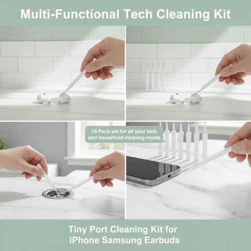 10 Pack Phone Cleaning Brushes Anti-Clogging Speaker Hole Cleaner | Tiny nylon phone cleaning brushes clear speaker holes and charging ports safely for tech users. - color: 10PCS- White Cleaning Tools