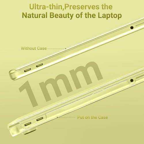MOSISO Compatible with MacBook Neo Case 13 inch 2026 A3404 A18 Pro Chip | Ultra-Thin Surpass Natural Beauty Seamlessly Closes Protective Hard Shell Case Cover, Crystal Citrus - color: Crystal Citrus
