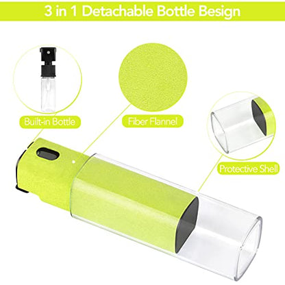 2 Pcs Fingerprint Proof Screen Cleaner,3 in 1Touchscreen Mist Cleaner Spray Wipe Cleaner Fingerprint-Proof Soft Fiber Flannel,Safe for All Phones Glasses Tablet Laptop TV Watch Screens(Green) - color: Green