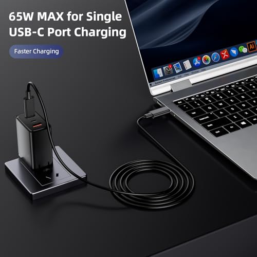 60W USB C Charger for Galaxy S26 Ultra S26+ S25 S24 Foldable Charger Black | for Super Ultra Fast Charging 3-Port for Google Pixel 10a/iPad for iPhone 17 16 15 Pro 6FT USB C Cable Included