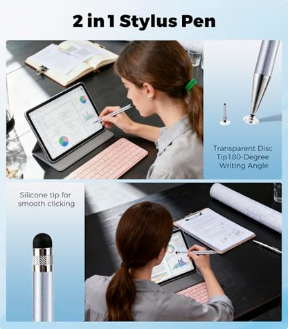 Kenkor Stylus(3pcs),2-in-1 Stylus Pen for Touch Screen, Stylus Pen for iPad | No Charging,Compatible with Apple(iPhone/iPad)/Nintendo Switch/Samsung/Google/Microsoft/Android Tablets Touch Screens Devices - color: Black+Blue+Silver