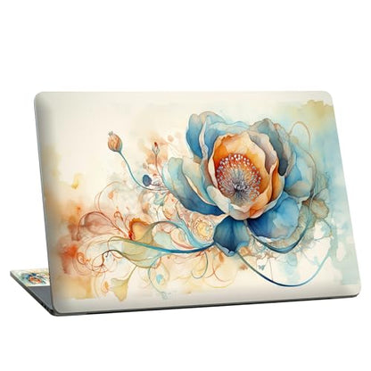 Universal Laptop Skin Sticker with 2 Wrist Pad Skins, Waterproof Scratch Resistant Vinyl Laptop Cover Decal, Cut to Fit for 11–15.6 Inch MacBook HP Dell Lenovo, Abstract Art Flower - color: Abstract Art Flower