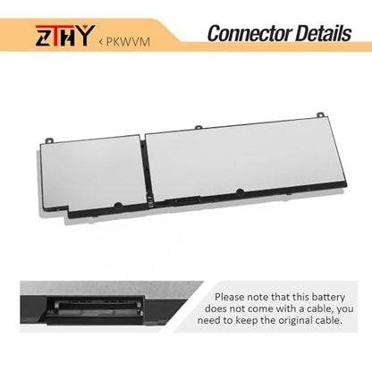 ZTHY PKWVM Laptop Battery for Dell Precision 7550 7560 7750 7760 Series | P44E P93F P44E001 P44E002 P93F001 P93F002 C903V 17C06 0CR72X 0447VR 068N03 453-BBCQ Battery Replacement 11.4V 6-Cell 95Wh - size: 11.22*3.43*0.39 inch PKWVM