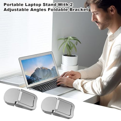 Laptop Desk Stand Multipurpose Compact Folding | Small for Home, Company, Travel, Desk - Foldable Notebook Stand, Multipurpose Portable Desk Riser, Travel Compact Foldable - size: Single gear silver